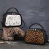 Johnature Fashion Leopard Pattern Women's Bag Genuine Leather Splice Horse Hair Handbag Versatile Shoulder Bags