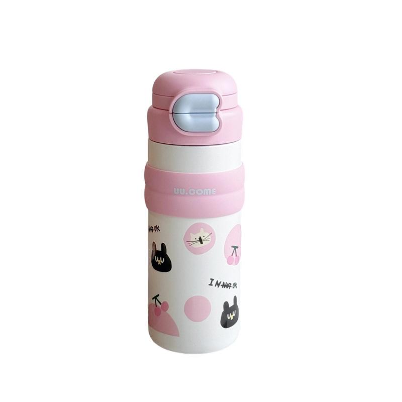 Water bottle cute cartoon children's thermos cup high value ml stainless steel water cup thermal insulation water cup