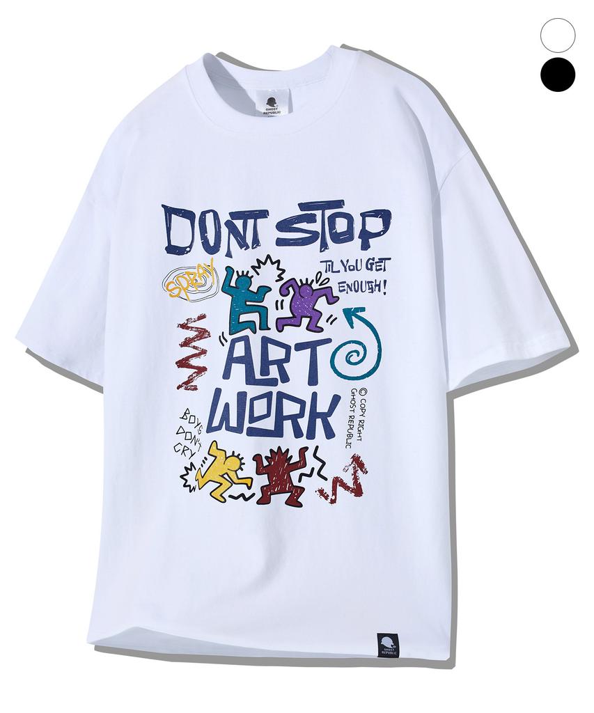 GHOST REPUBLIC Dont Stop Graphic Short Sleeve T-Shirt 2 Colors Gt-370