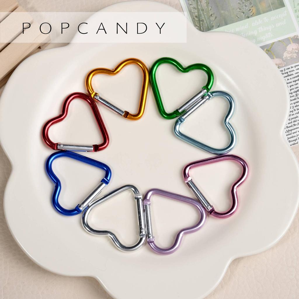 Heart-Shaped Colorful Backpack Keychain with Aluminum Alloy Snap Hook - Outdoor Carabiner Jewelry Pendant