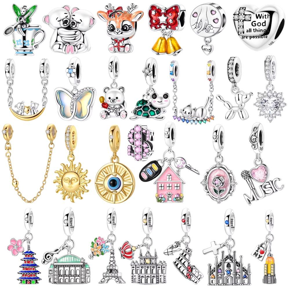 Copper Scenic Spots Charms Bead Cute Animals Golden Sun Pendants Fit Original Bracelet Jewelry Diy Marking Gift