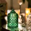 Vintage Emerald Glass Storage Jar with Lid Cotton Swab Jewelry Storage Jar Home Decoration Accessories Antique Style Decoration