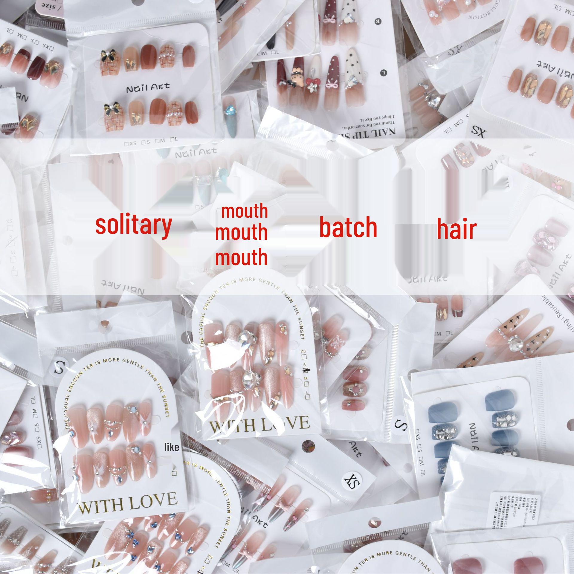 Custom Handmade Wearable Nail Tips: Unique Semi & Fully Crafted Designs XS【No Tools】
