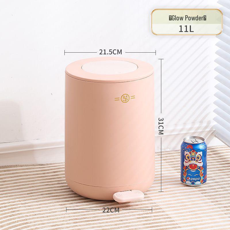 2026 Large Capacity Cream-Colored Trash Can: Stylish Storage Bin for Living Room, Bedroom, Bathroom
