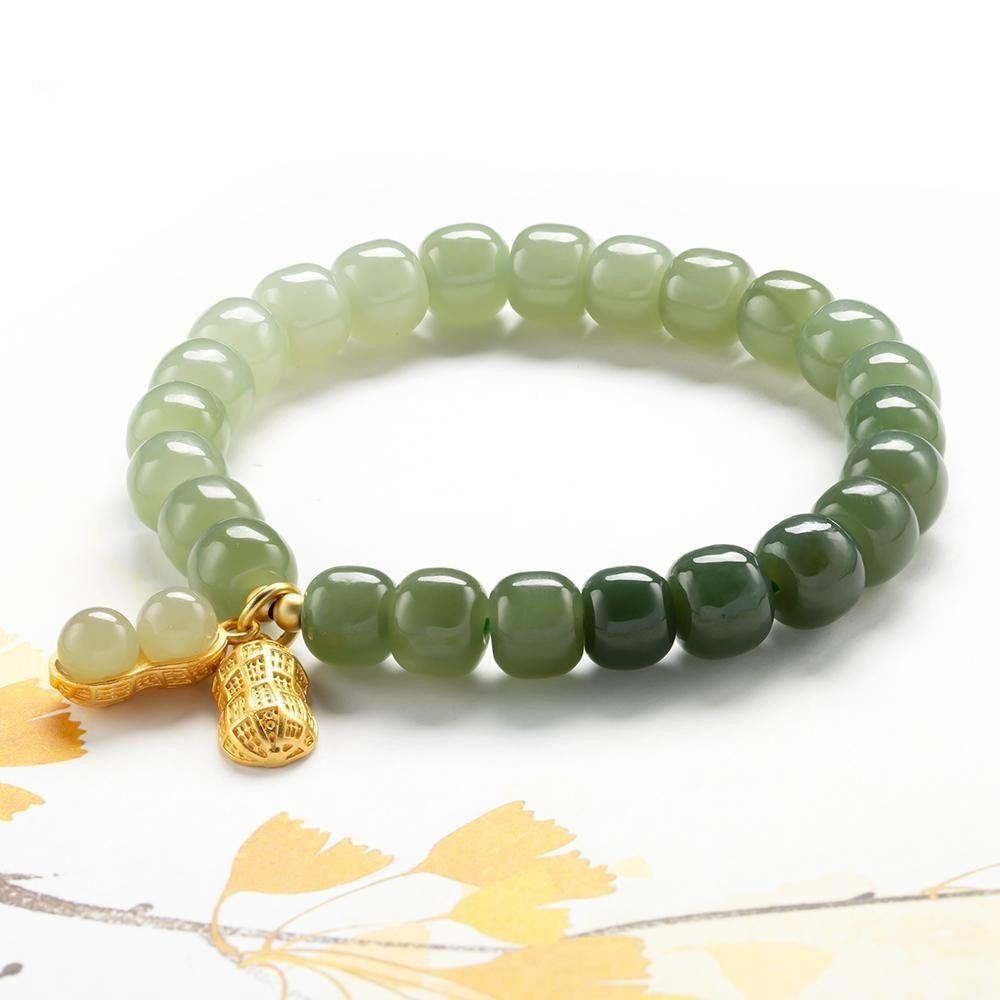 Antique Bracelet Magnolia Flower Pendant Gradient Stone Bead Bracelets Korean Style Bracelets Female Hand Chain Stone Bracelets