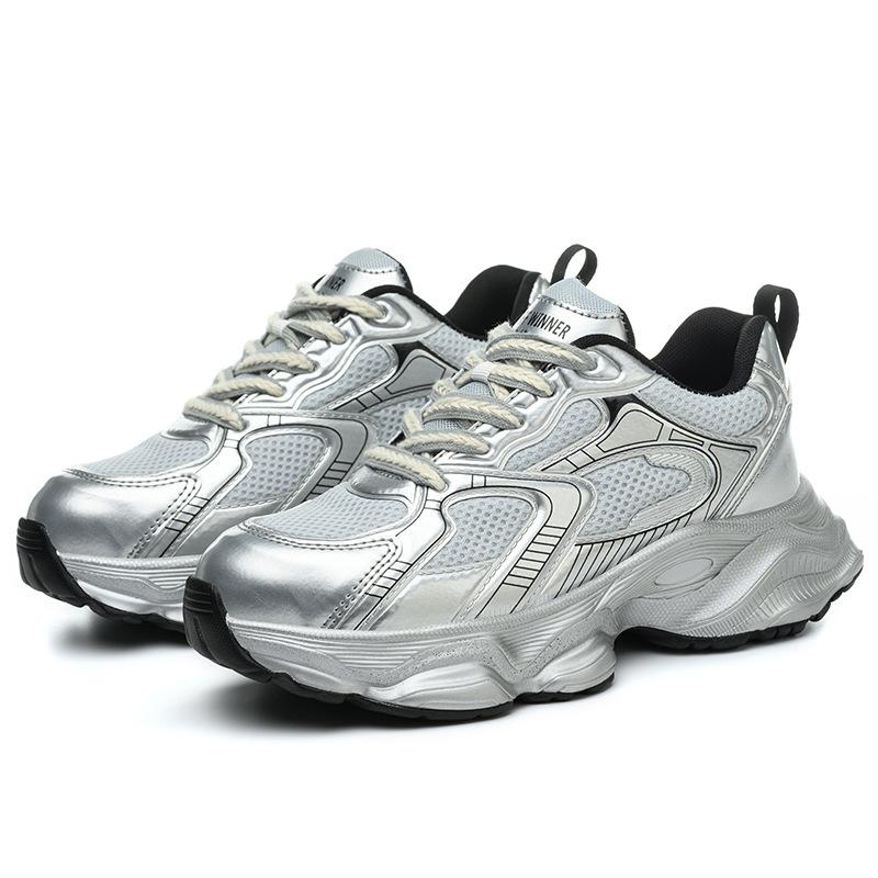 Fashion Non-slip Work Shoes Women Plastic Toe Safety Shoes Breathable Mesh Work Sneakers Lightweight Protective Work Safety Sneakers