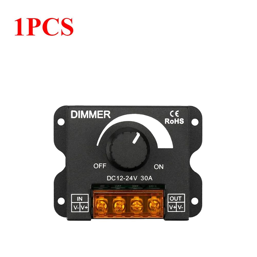 DC 12V 24V LED Dimmer Switch 30A 360W Voltage Regulator Brightness Adjustable Controller LED Strip Light Lamp PWM Dimming Dimmer