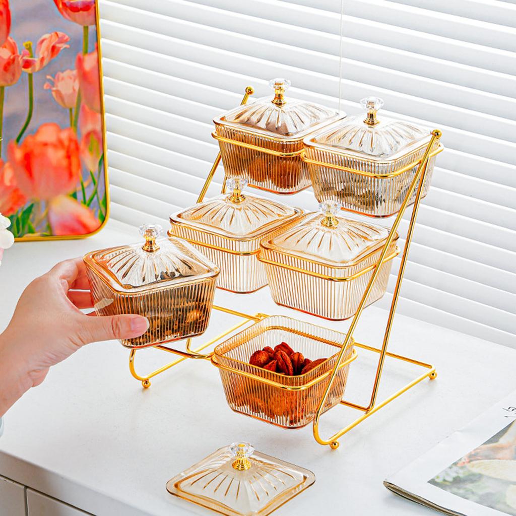 3 Tier Dried Fruits Tray Multifunctional Decoration Serving Container Nuts Tray Nordic Stylish for Candy Cupcake Snack Nuts Home