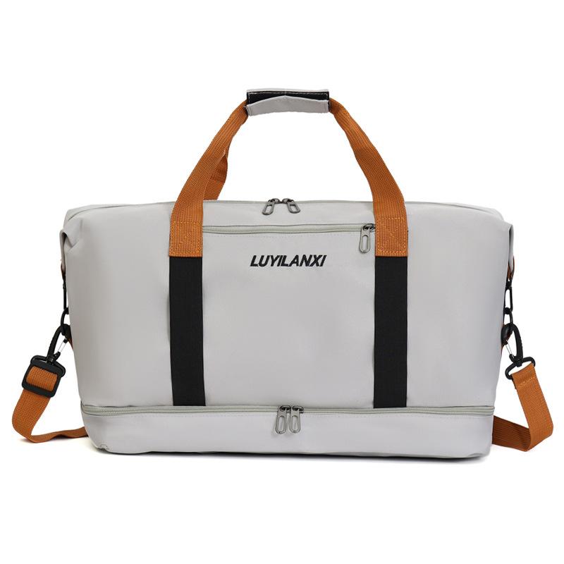 

Travel Bag Large Capacity Boarding Bag Wet and Dry Separation Shoe Warehouse Bag Cover Pull Rod Business Trip Fitness Bag one size fits all серый