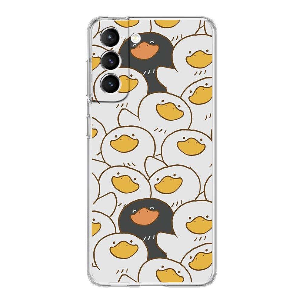 Phone Case For Samsung Galaxy S24 Plus S23 S22 S21 S20 FE Ultra 5G S10 S10E S9 Soft Clear Silicone Cover Cartoon Duck Goose Game