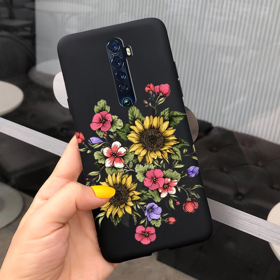 Cute Printed Phone Case For OPPO Reno2 Case Liquid Silicone Soft TPU Back Cover For Oppo Reno2 F / Z Reno 2 2F 2Z Cases Bumper