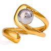Anello Moderno Minimalista Vuoto Linea Irregolare Misura Flessibile Accessorio in Acciaio Inossidabile Per Occasioni Casual O Formali