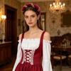 Cappello a cuffia imbottito in velluto rinascimentale con delicato bordo dorato per costumi medievali e rappresentazioni teatrali