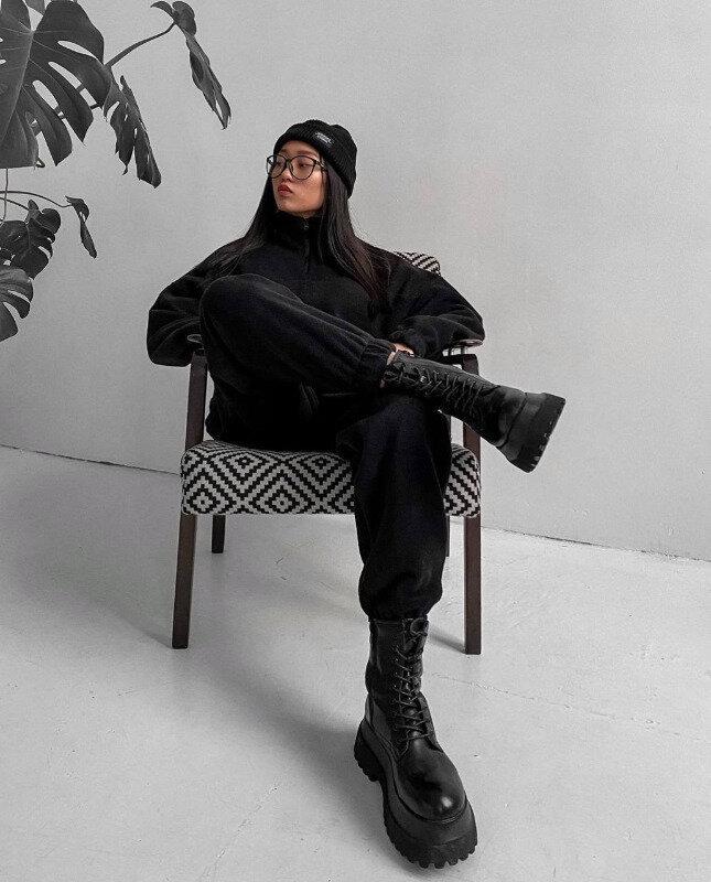 Women's Solid Color Loose Zipper Stand Collar Sweatshirt Casual 2-Piece Set - 2025 Spring/Autumn Collection