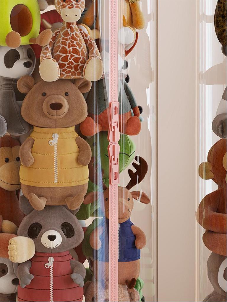 Large Capacity Transparent Toy Storage Bucket for Dolls and Plush Toys