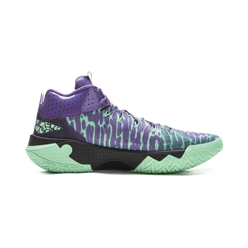 Li Ning Jie Ao 2High Basketball Shoes Men's High top Jade Green/Dragon Court Purple ABFU047-1