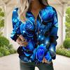 Women Plus Size V Neck Front Zip Long Sleeve Black White Butterfly Printed Sweatshirt