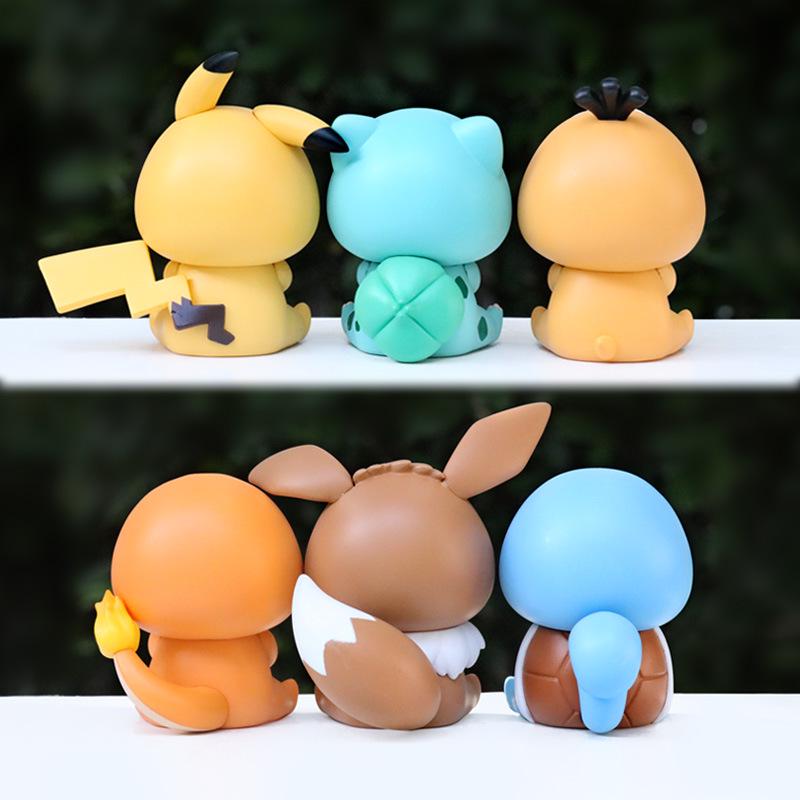 Creative Desktop Cartoon Shin-chan & Eevee Psyduck Figure Toy Ornament Gift