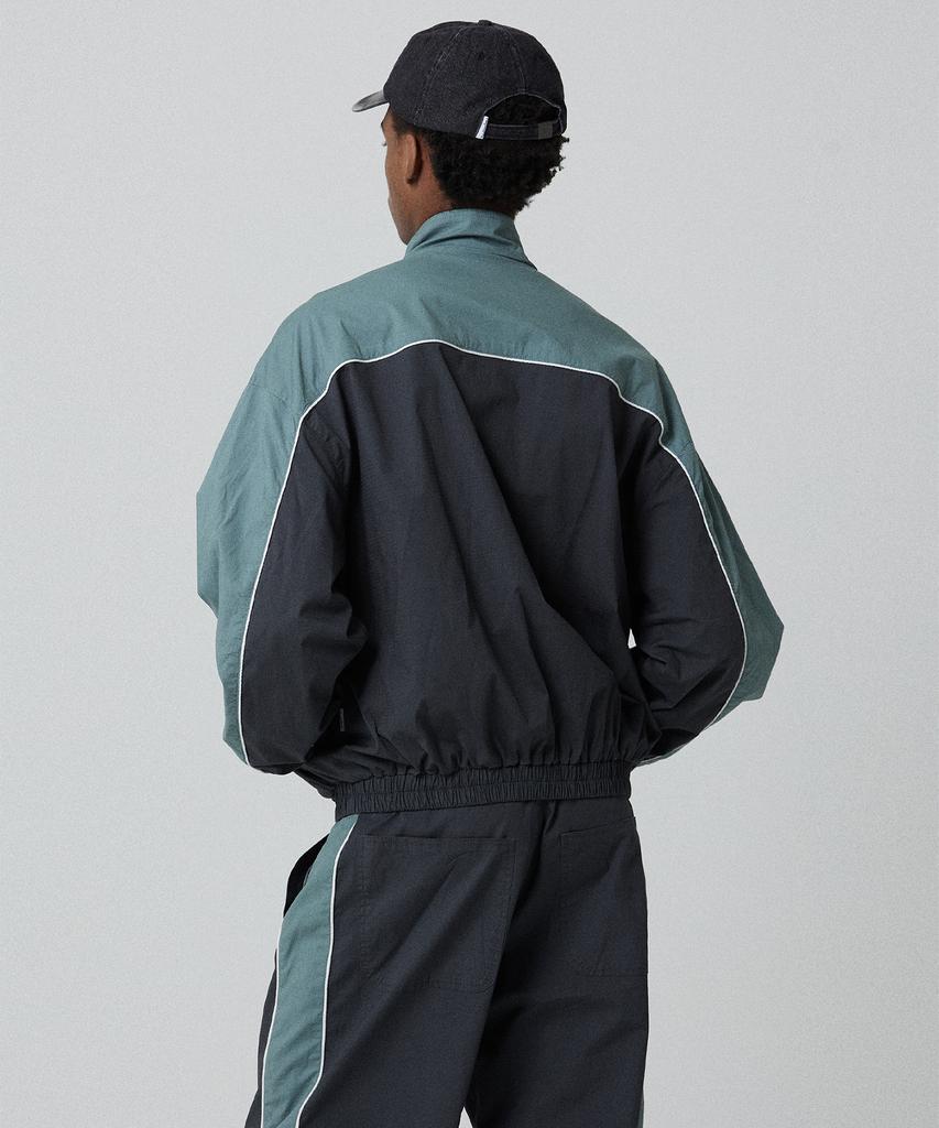 Magoodgan Trek 5761A Oversized Color Block Grey Track Jacket