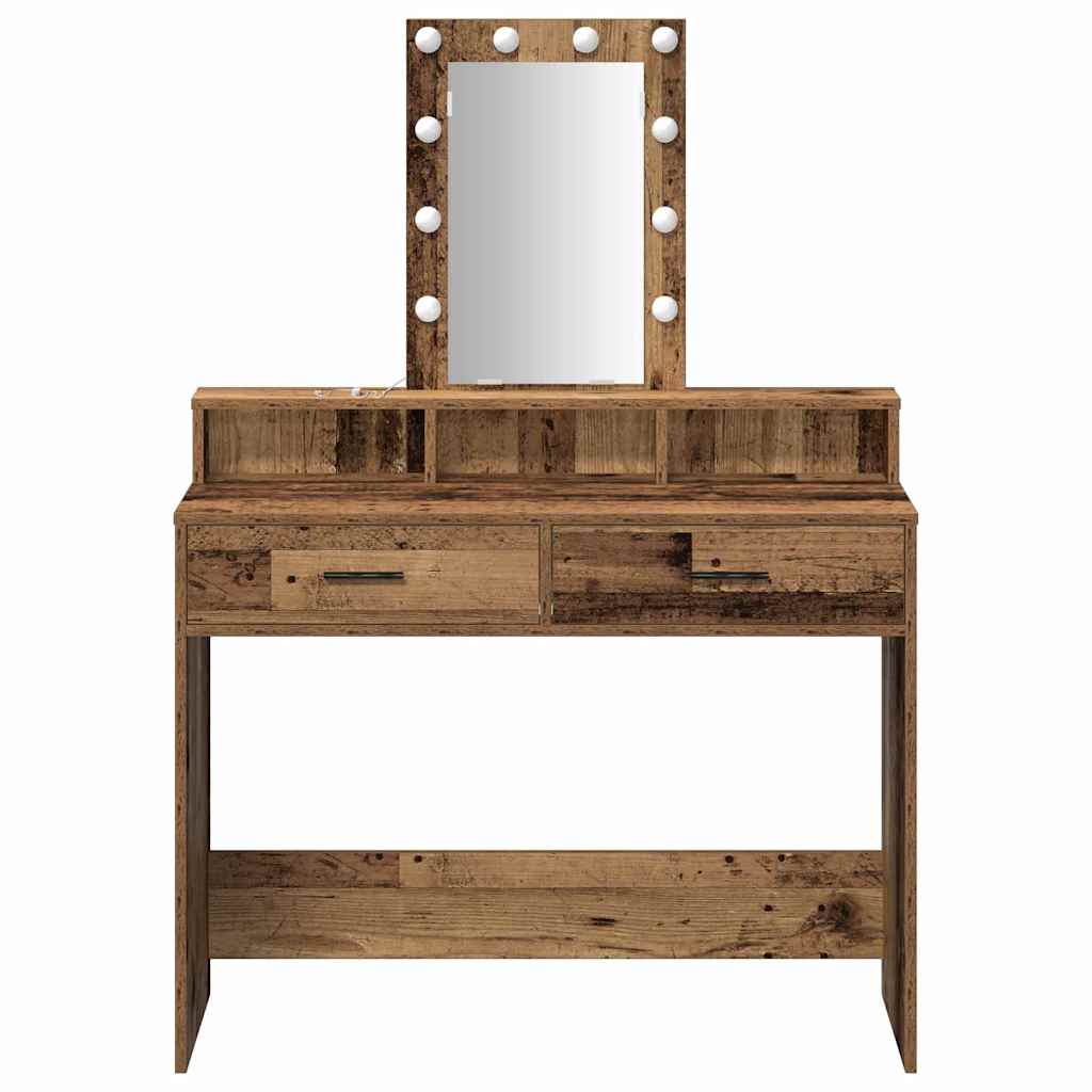 Makeup Table with Storage Brown 100 x 41 x 140 cm Engineered Wood