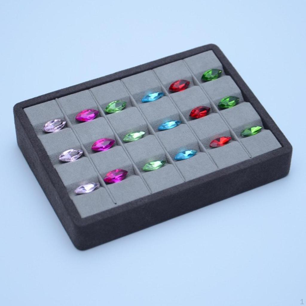 Gemstone Display Board Jewelry Tray Multipurpose Ring Trays Holder for Drawers Live