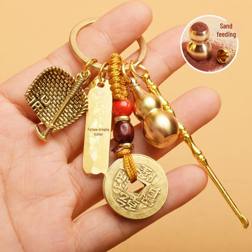 

Брелок-амулет: Монети п яти імператорів, гарбуз, абак, вежа Веньчан, мішок з грошима, Будда, совок, ложка для вух, кулон Мальовнича місцевість