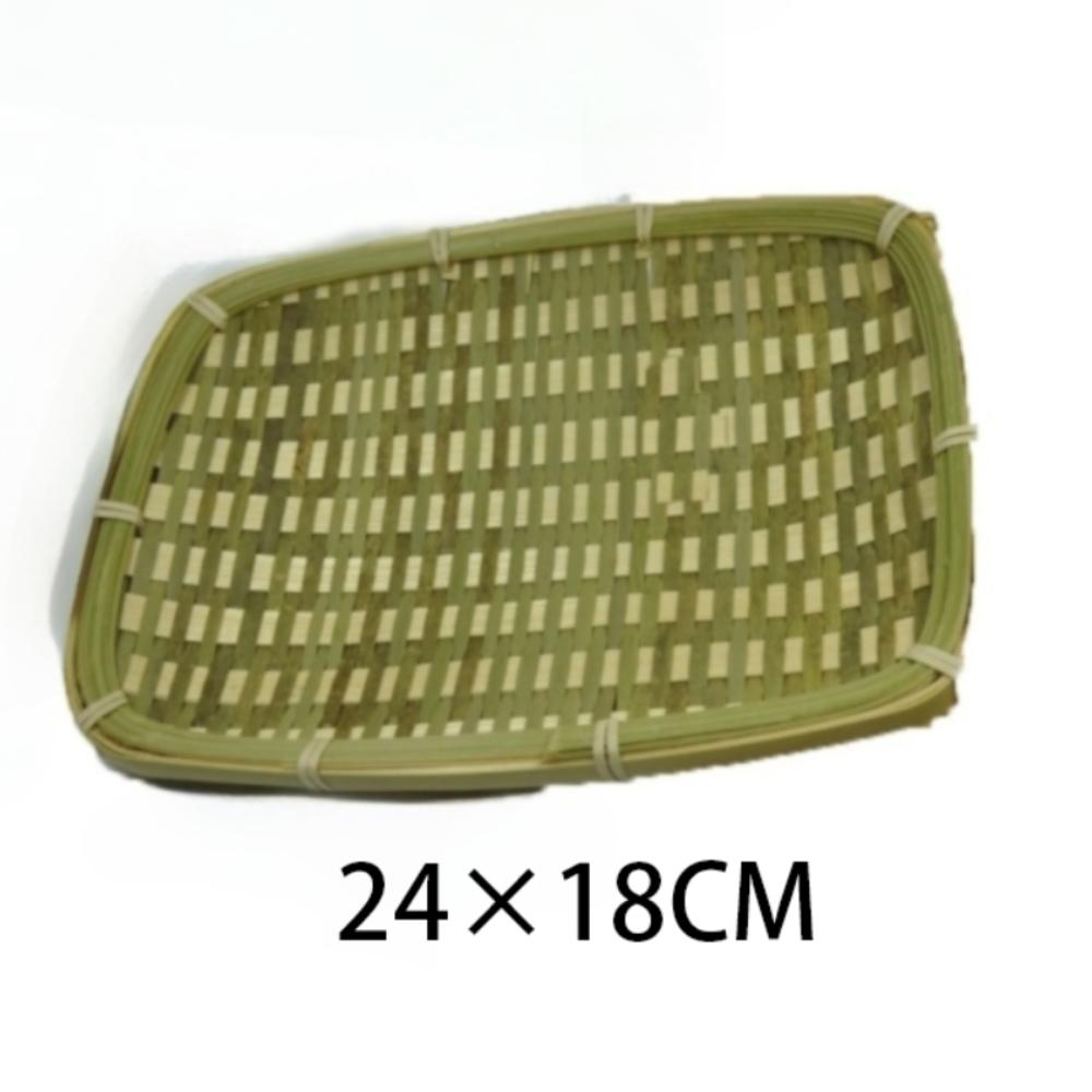 

Плетений бамбуковий плетений кошик круглий ручної роботи контейнер для зберігання натуральний ручного плетіння піднос для зберігання дім 24cm×18cm