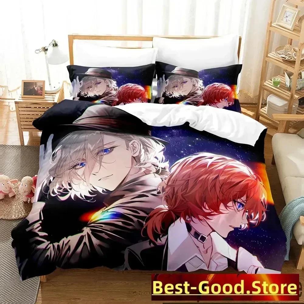 Anime Bungo Stray Dogs Bedding Set Duvet Cover Sheet Printed Bed Set Pillowcase Bed Full Queen King Size Comforter Bedroom