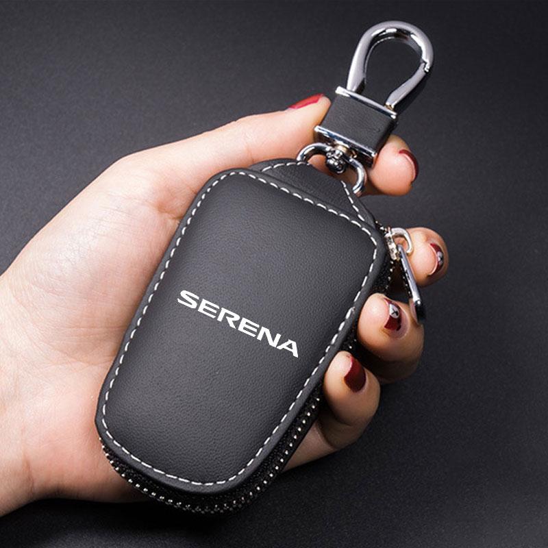lfcsw2 Premium Leather Car Smart Keychain Case Holder Scratch-resistant Dust-proof Car Key Case Cover For Nissan Serena Car Accessories