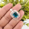 Blue Apatite Gemstone 925 Sterling Silver Jewelry Zircon Pendant For Women Gift CZP-11-6