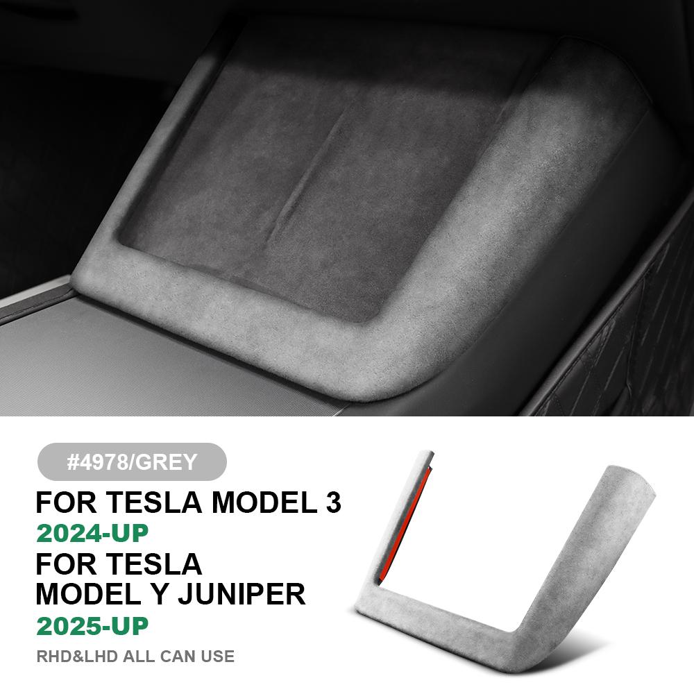 Italian Top Suede for Tesla Model 3 Highland 2024 Model Y Juniper 2025 2026-Up Central Control Wireless Charging Frame Cover
