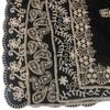 Black Embroidered Headscarf Wrap Shawl Women Indonesian Malay Style Modest Fashion Accessory
