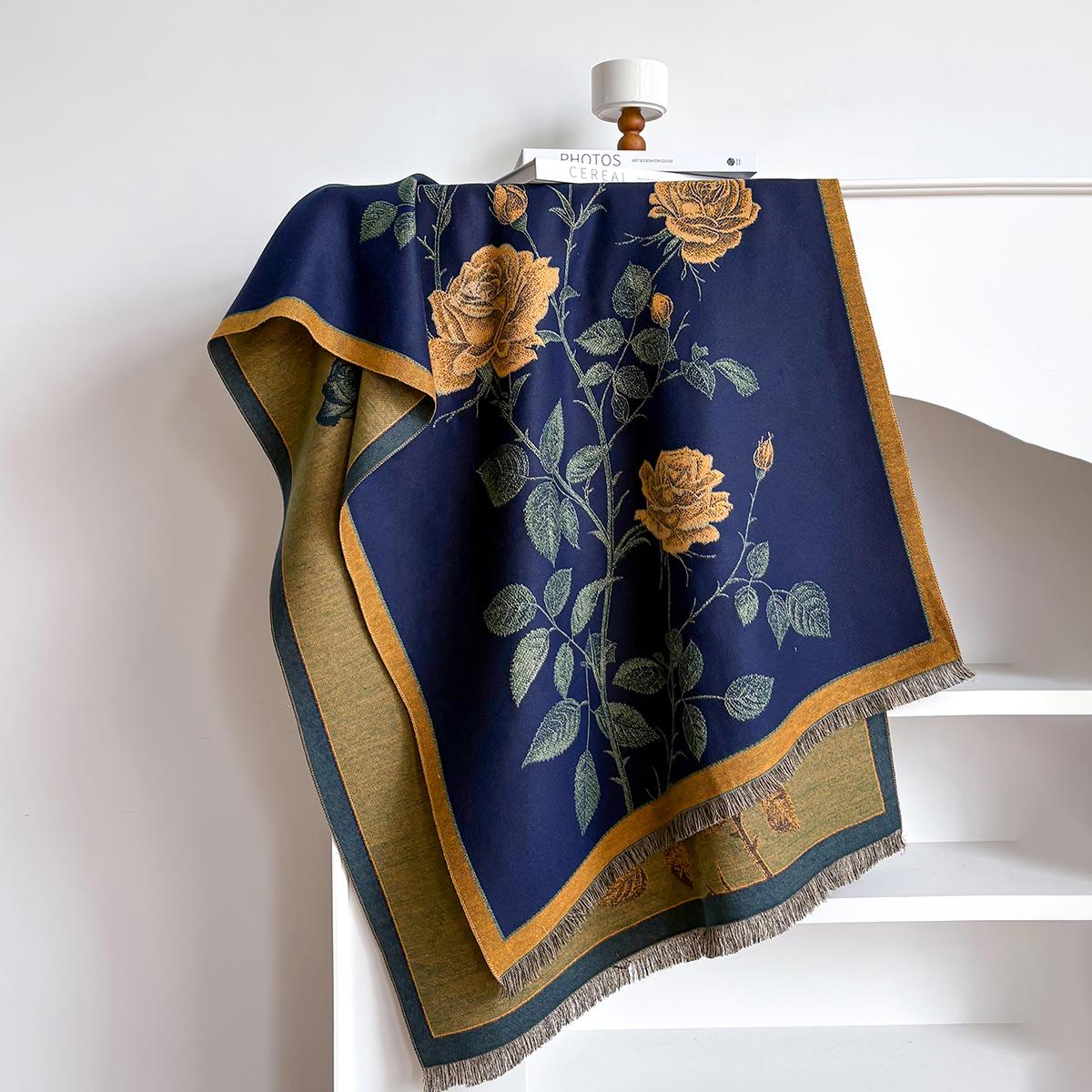 

Роскошные зимние шарфы из имитации кашемира с цветочным узором Высококачественный женский утолщенный шарф-палантин Женский теплый шарф-пашмина с узором павлина