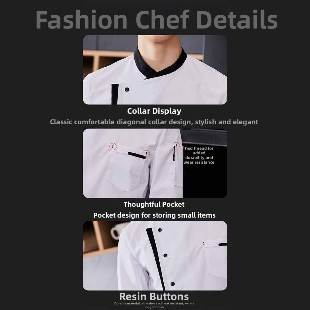 Western Style Chef Jacket Long Sleeve Kitchen Work Clothes Chef Uniform  Fast Food Service