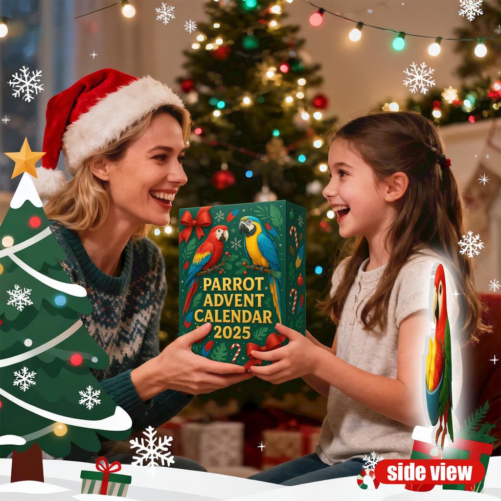Parrot Advent Calendar High-Quality Acrylic Parrot Pendants Bird Christmas Calendar Flat Christmas Countdown Calendar For Family