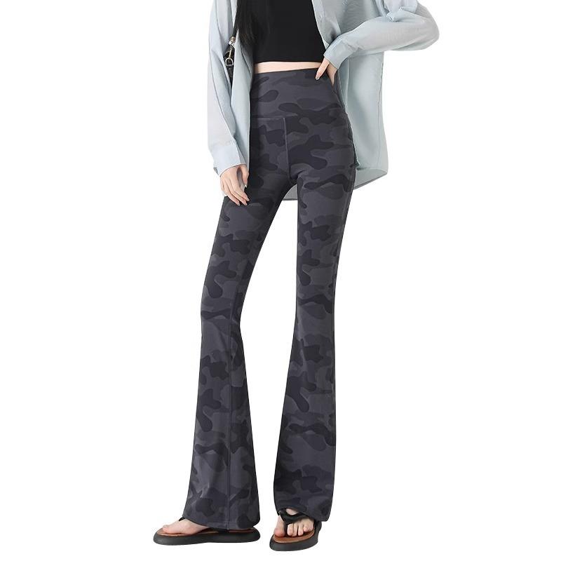 New Micro-pull Pants Slim-fitting High-waisted Elastic Camouflage Thin Belly and Hip Lift Elastic Breathable Long Yoga Pants