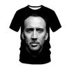 Lustiges Nicolas Cage Gesicht Grafik T-Shirt für Herren T-Shirts 3D Humor Spaß Druck T-Shirt Mode Streetwear Tops Sommer T-Shirts