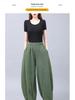 New Retro Cotton Linen Women's Plus Size Tai Chi Harem Pants - Wide Leg Lantern Trousers for Spring, Summer, and Autumn