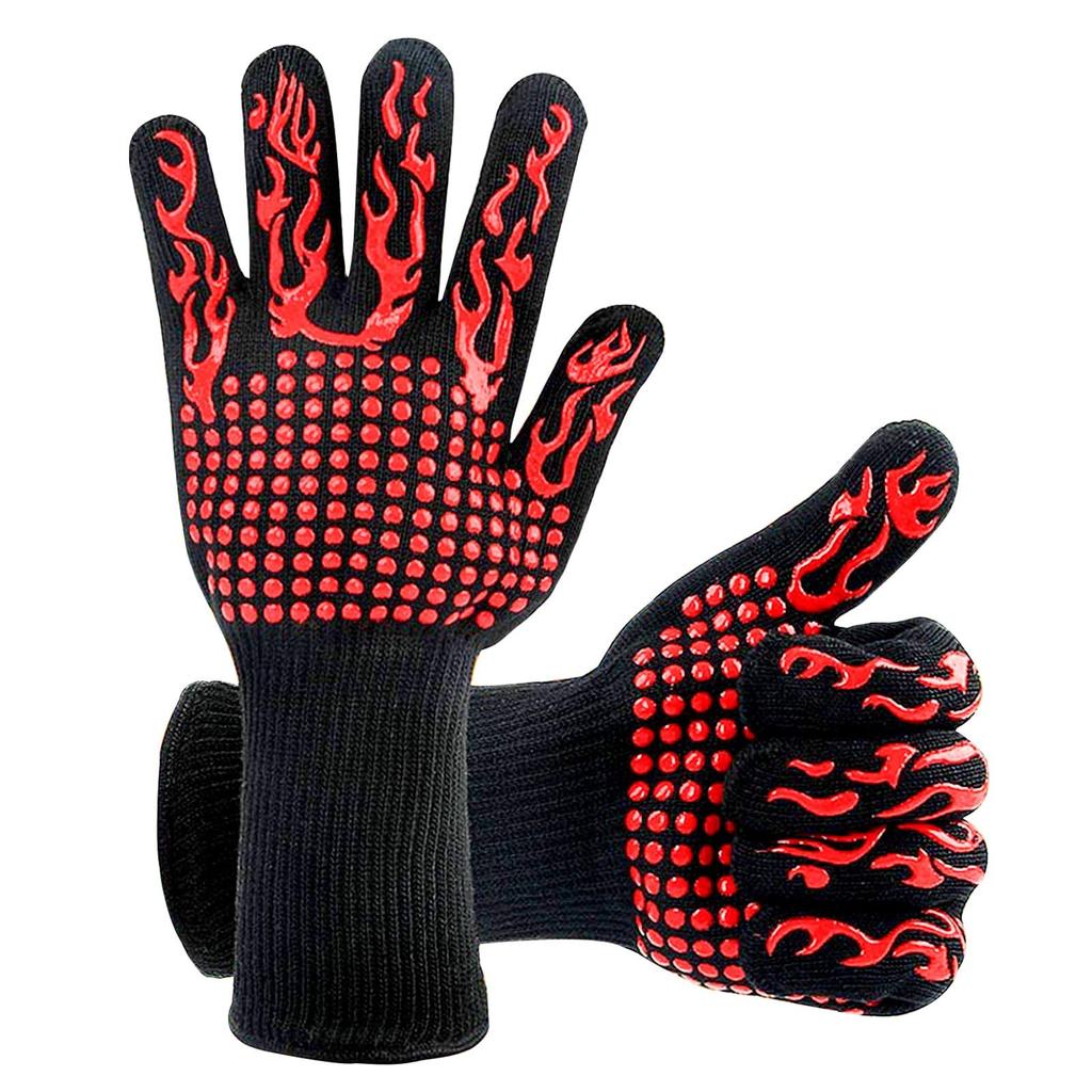 Silicone High Temperature Resistant Barbecue Gloves Microwave Oven High Temperature Industrial Labor Gloves 500-800 Degrees BBQ