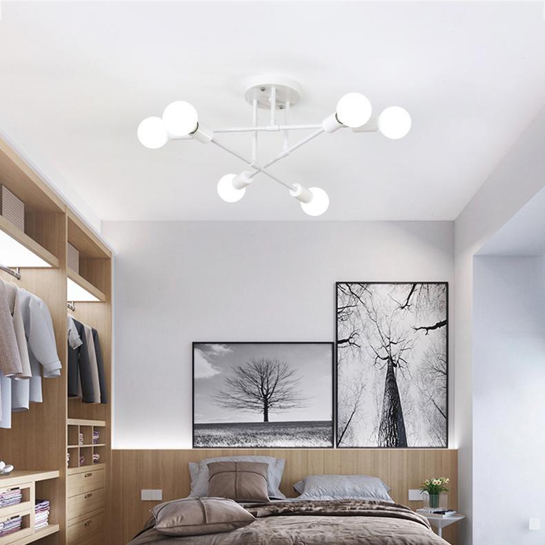 6 Heads LED Ceiling Lamp for Living Room Nordic Dome Light Home Decoration Lighting Natural Light 3 Colors Lighting Chandelier
