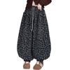 Leopard Print Fleece-Lined Lantern Pants - Korean Style, Thickened Sweatpants for Girls