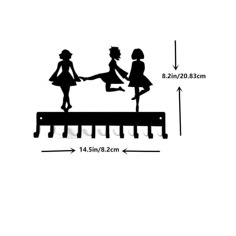 Wrought Iron Dancer Wall Hook Decorative Key Holder Entryway Organizer Metal Coat Rack