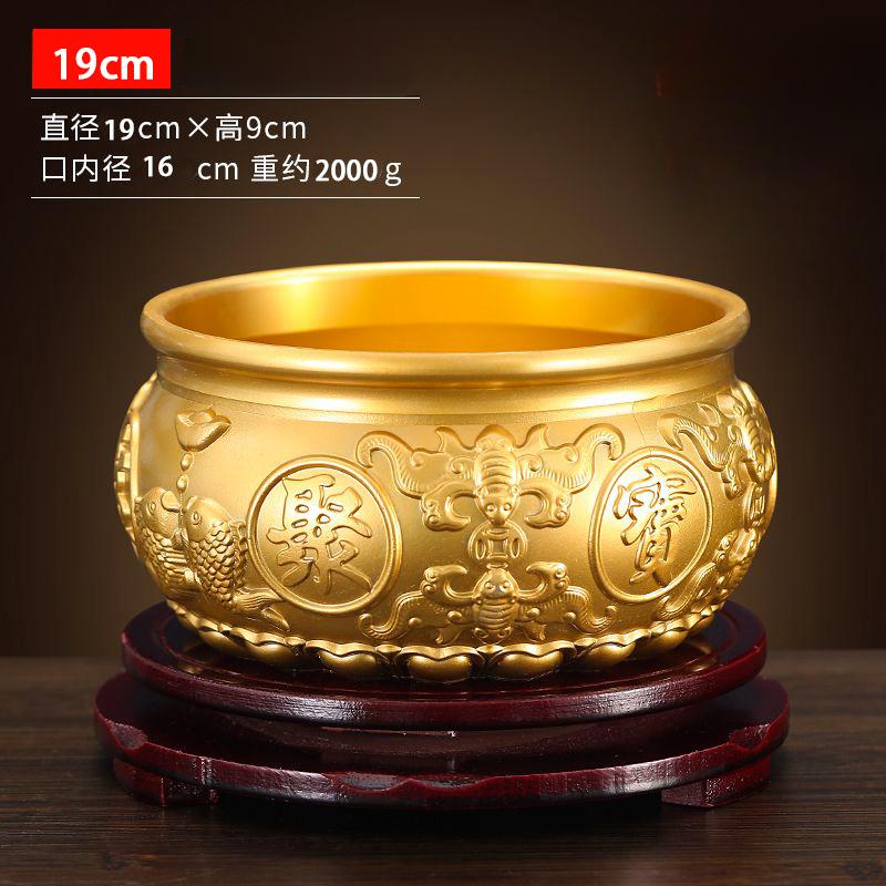 1PCS Metal Treasure Pot Decoration Chinese Style Living Room Office Deposit Can Desktop Decoration Crafts