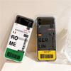 World City Travel Ticket New York London Label Phone Case For Samsung Z Flip 3 4 5 6 Fold Hard PC For Galaxy Z Flip 3 5 6 Cover