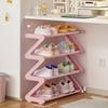 4‑Tier Z‑Shaped Stackable Shoe Rack, Easy‑Assemble Space‑Saving Storage Organizer