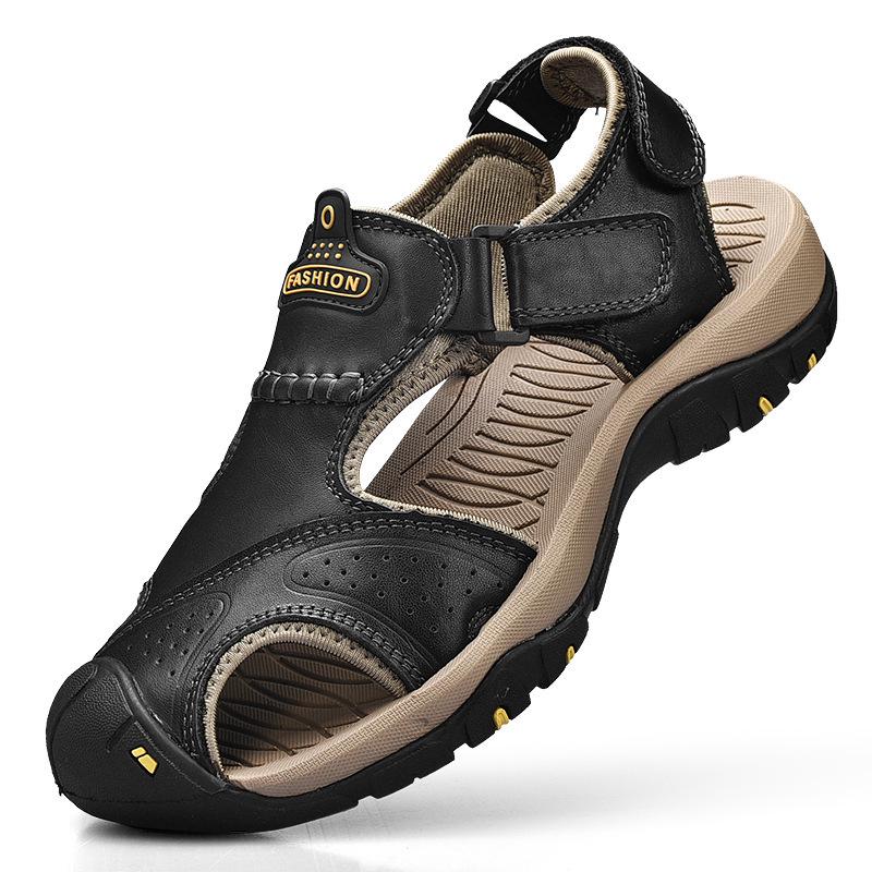 Korean Style Men's Breathable Outdoor Sports Sandals - Trendy Summer Closed-Toe Beach Shoes for Teenagers