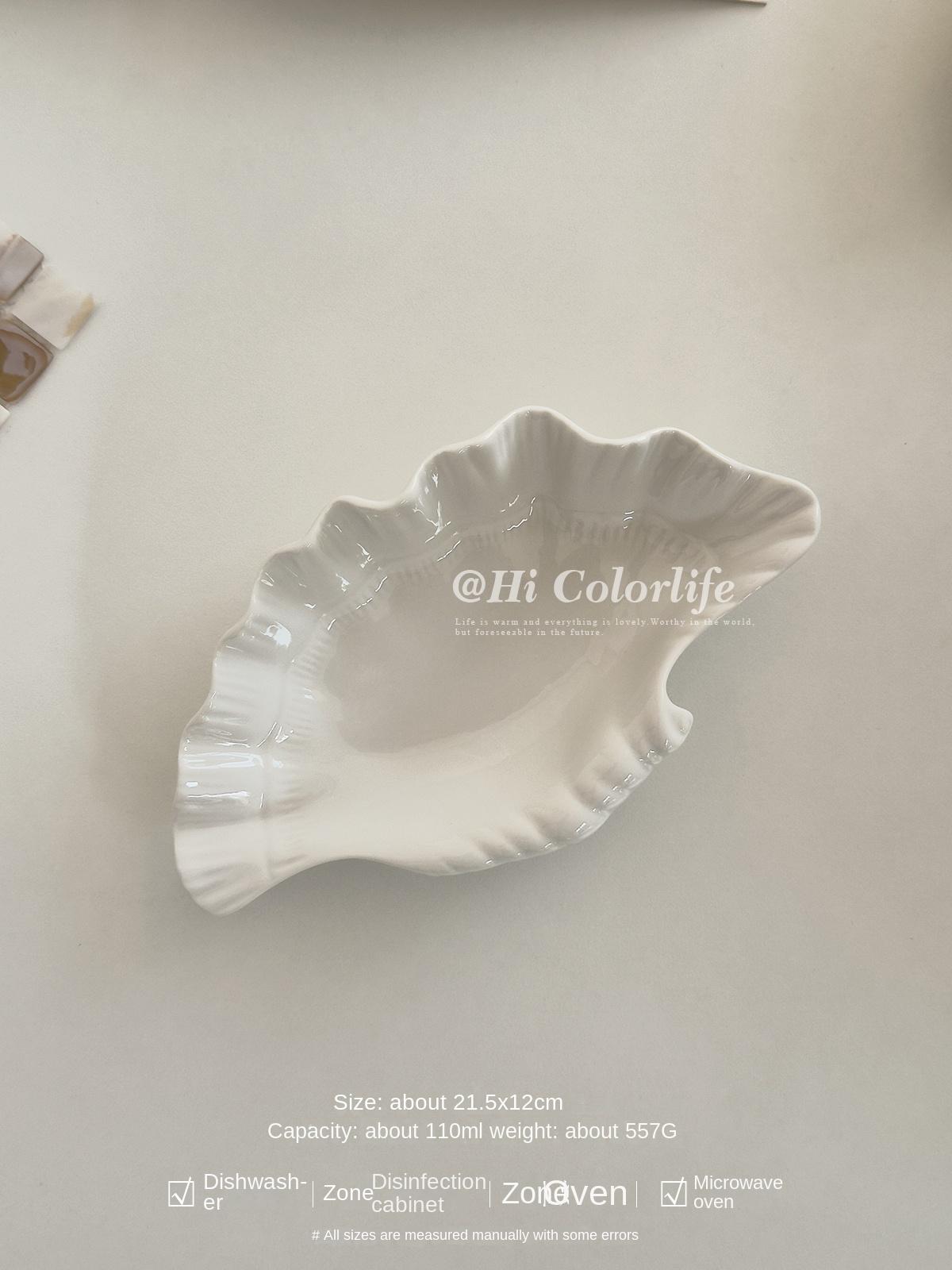 

Простой керамический поднос в форме ракушки, фруктовая тарелка, элегантный поднос для хранения ювелирных изделий, украшения для дома, закуски, десертная тарелка, подарок 8 inches