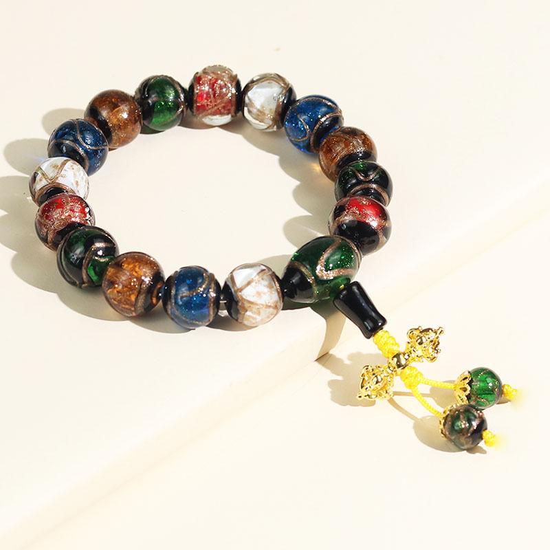 

Винтажный ароматный серый глазурованный браслет в стиле киновари Цинь, красочные ювелирные аксессуары 14mm for Men