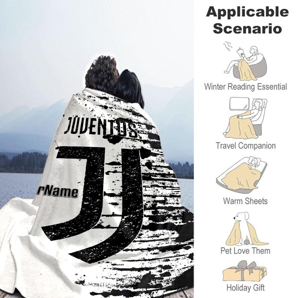 Juventus Personalized Name Blanket Cozy Personalized Blanket Soft & Cozy for Bedding Seaside Picnics Office All-Season Use