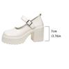 Fashion Size 43 Chunky Platform High Heels Pumps Women Autumn Pu Leather Ankle Buckle Mary Jane Shoes Woman Thick Heeled Lolita Shoes
